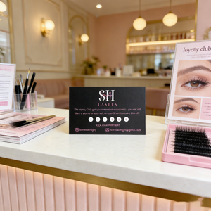 Cartes de fidélité personnalisées noires en gros avec tampon de récompense pour salons de beauté et artistes en extensions de cils - Product Image 3
