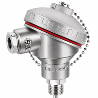 WZP-035 PT100 RTD Temperature Sensor Stainless Steel Probe IP65 Waterproof U-shaped Terminal Thread Mount 4-30mm Probe Length