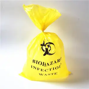 YURUI कारखाने पीला लाल विशेष पालतू अस्पताल क्लीनिक के लिए संक्रामक प्लास्टिक डिस्पोजेबल चिकित्सा अपशिष्ट बैग