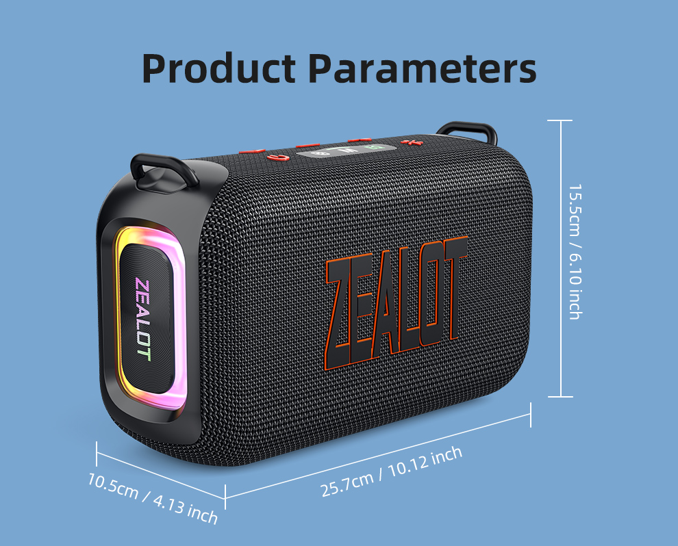 Wireless 50w Ipx6 Waterproof Bluetooth Speaker With Rgb Led Light