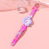 Montre à quartz en silicone pour fille, motif floral coloré et mignon, style dessin animé, nouvelle collection, vente en gros Fenyi
