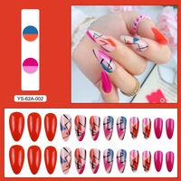Vente en gros de haute qualité moyenne amande 24 pièces bouts d'ongles artificiels fournitures françaises ongles artificiels couverture complète salon