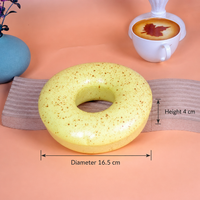 Grand jouet squishy en forme de donut, à remontée lente, imprimé moucheté, jaune, en forme d'anneau, anti-stress, cadeau de bureau
