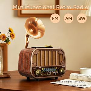 Portable <b>Retro</b> Multifunction BT Radio AM/FM/SW USB TF BT <b>Speaker</b> 1200mAh Rechargeable Battery AUX Type-C HiFi Sound Outdoor - Product Image 3