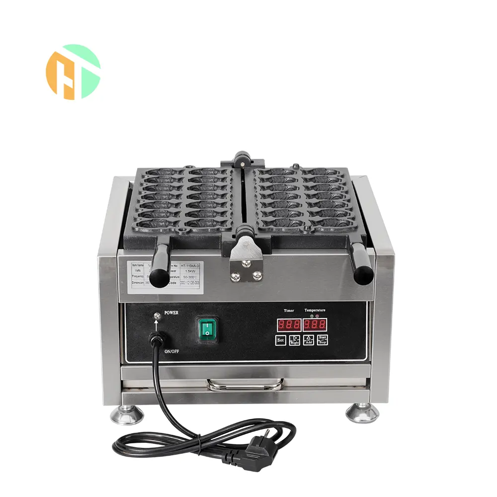 Máquina comercial tiyaki para hacer gofres, máquina para hacer pasteles de pescado, electrodoméstico para negocios