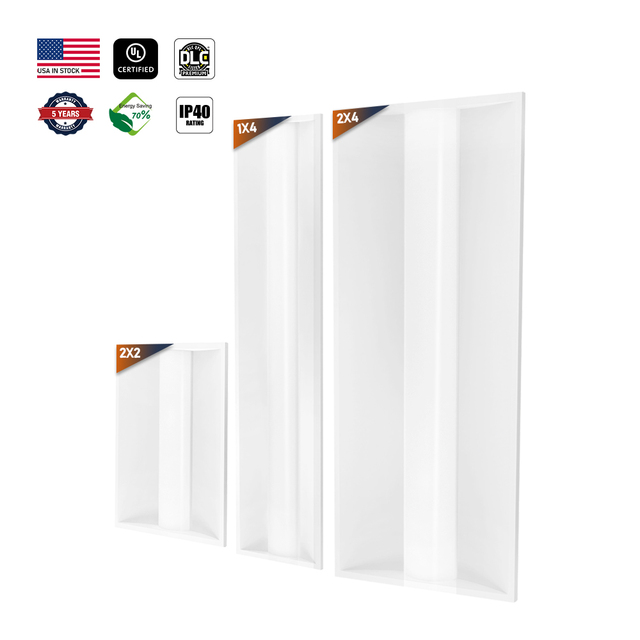 Starlake ODM 2x2' 1x4' LED Troffer Light Fixtures 5CCT 5 Power Adjustable Warehouse Use 5-Year Warranty IP20 DLC Certified CRI70