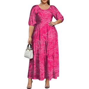 Nouvelles <span class=keywords><strong>Robes</strong></span> pour Femmes avec Motifs Tribaux Polynésiens OEM, <span class=keywords><strong>Robes</strong></span> <span class=keywords><strong>Sexy</strong></span> sur Mesure Grande Taille à Manches Courtes avec Encolure Ronde - Product Image 3
