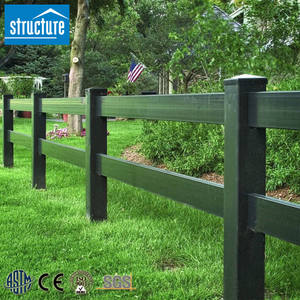 Personnalisé Bétail PVC Plastique Jardin Clôture Panneau Poteau Noir Bovins Vache Mouton Cheval 3 Rails 2m <span class=keywords><strong>Bois</strong></span> Nature Pas Cher Sécurité <span class=keywords><strong>Sol</strong></span> - Product Image 4