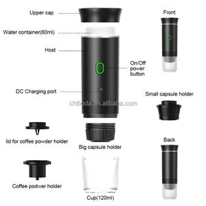 Machine à expresso portable mini semi-automatique auto-chauffante pour capsules de café en poudre, alimentation par batterie, 120 ml, écologique - Product Image 2