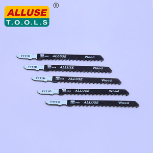 Alluse Lot <span class=keywords><strong>de</strong></span> 5 lames <span class=keywords><strong>de</strong></span> scie sauteuse T301DL HSS 6TPI HCS 110MM, surface en forme <span class=keywords><strong>de</strong></span> T, pour découpe polyvalente, épaisseur 1,5 mm, DIY OEM - Product Image 1