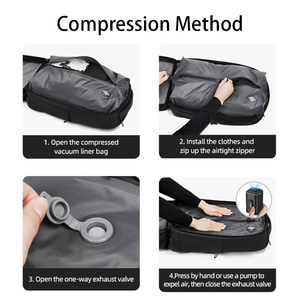 Sac à dos trolley multifonctionnel extensible avec système de compression sous vide intégré, serrure TSA, pour voyages d'affaires et vols <span class=keywords><strong>a</strong></span>ériens - Product Image 2