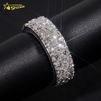Bague personnalisée Hip Hop en argent sterling 925 avec diamant de laboratoire micro-pavé, grande bague signet en forme de cœur pour femmes et hommes