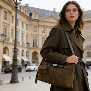 Bolso de Hombro de Gamuza Vintage para Mujer al por Mayor, Bolso de Mano Minimalista de Moda para Dama, Logotipo Personalizado - Product Image 6