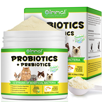 Oimmal Soins de Santé pour Animaux de Compagnie 120g Poudre de Probiotiques et Prébiotiques Soutien Digestif Immunitaire Santé Intestinale Supplément Probiotique pour Chats