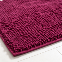Tapis de bain luxueux en chenille à poils longs, absorbe instantanément l'eau, avec dos antidérapant pour une utilisation sûre dans la salle de bain, lavable en machine