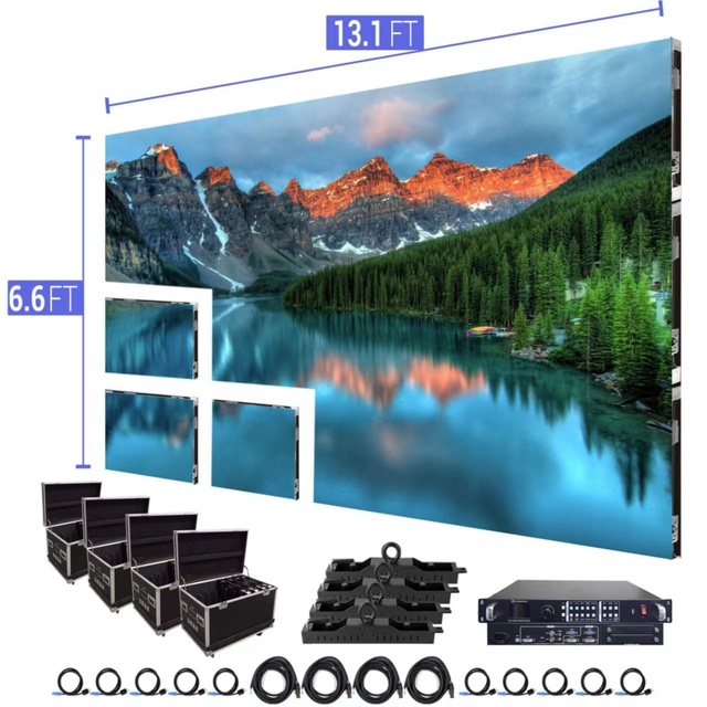 4m X 3m Complete System P2.6 P2.9 P3.91 IP65 LED 500x500mm Panel Animation Event Church Backdrop Indoor/Outdoor Shopping Mall