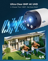Pour 8MP Full HD extérieur IP66 Alexa Bullet caméra de sécurité couleur Vision nocturne Audio bidirectionnel sirène intégrée mouvement CMOS