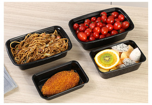 Free Sample BPA-Free <strong>PP</strong> 0.5mm Thick 2 Compartment Meal Prep Plastic <strong>Boxes</strong> with Lids Durable Stackable Rectangle Containers - Product Image 3