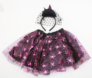 Disfraz de Halloween de Spiderman para Niñas, Falda Tutú, Sombrero de Bruja, Diadema, Conjunto de Disfraces para Fiestas - Product Image 2