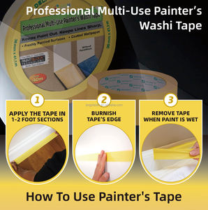 Ruban adhésif <span class=keywords><strong>de</strong></span> masquage en papier Washi jaune résistant à la chaleur pour peintres d'intérieur, résistant aux UV pendant 30 jours, auto-adhésif, longueur 50 m, largeur 48 mm - Product Image 5