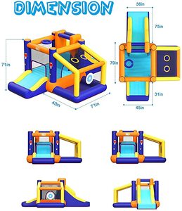 Scivolo gonfiabile del parco acquatico della piscina dei bambini con la parete rampicante e i cannoni - Product Image 4
