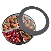 Caja de cartón biodegradable con ventana para dulces, frutas, charcutería, con relieve, recubrimiento UV y laminación mate