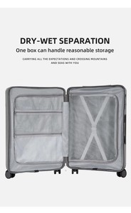 Ensemble de 3 valises trolley <span class=keywords><strong>cabine</strong></span> PC au design classique avec <span class=keywords><strong>roues</strong></span> universelles rétractables - Product Image 5