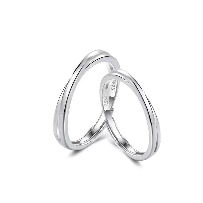 Grosir cincin perak 925 pria wanita uniseks halus pakaian pernikahan pasangan harian cincin berlian