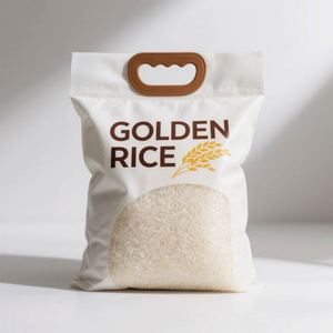 Customized Logo Gravure Printed Food Grade PE 1kg 2kg 5kg 10kg Square Bottom Zipper Top Moisture Proof Rice <b>Packaging</b> <b>Bags</b> - Product Image 2