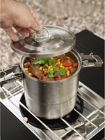 Ensemble de cuisine portable en acier inoxydable 304 avec marmite suspendue pour le camping et les pique-niques en plein air