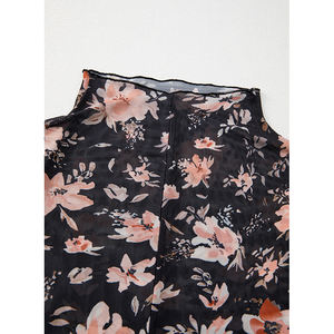 Blus Wanita Model Slim Fit Lengan Panjang Kerah Mock Neck Berbahan Mesh Motif Bunga untuk Grosir dan Label Pribadi Dear-Lover - Product Image 4