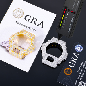 Boîtier de <span class=keywords><strong>montre</strong></span>, lunette et boucle de bracelet en argent sterling 925 fait main, style Hip Hop, entièrement sertis de moissanite VVS, pièce de <span class=keywords><strong>montre</strong></span> pour DW6900 - Product Image 2