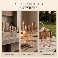 Verre à vin de luxe en acier inoxydable or rose, flûte à champagne incassable, gobelet à cocktail, verrerie en métal pour mariage, fête, bar