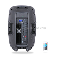 Enceinte active PA R-12C/R-15C 140W/160W avec Bluetooth, USB, lecteur de carte SD, radio FM, lecteur multimédia MP3 et roulettes pour événements, scènes, KTV