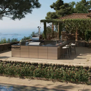 Ensemble <span class=keywords><strong>de</strong></span> cuisine extérieure modulaire Black Egg avec four à <span class=keywords><strong>pizza</strong></span> meubles <span class=keywords><strong>de</strong></span> barbecue en acier inoxydable pour les fêtes <span class=keywords><strong>de</strong></span> jardin comptoir en marbre - Product Image 2