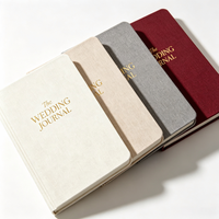 Journal de mariage A5 en lin avec couverture rigide, carnet de planification de mariage personnalisé avec estampage à chaud doré, OEM