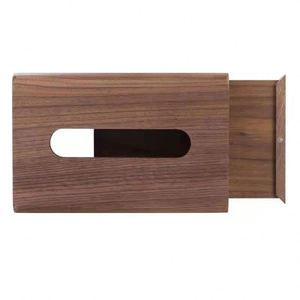 Boîte de rangement pour mouchoirs en bois de noyer noir de haute qualité, fournie par l'usine, pour la maison et le salon - Product Image 6
