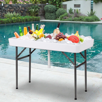 Table de remplissage et de refroidissement pliante de taille moyenne en HDPE de 4 pieds pour les fêtes au billard