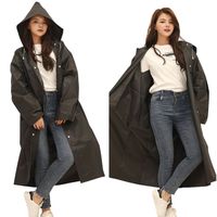 Imperméable Léger en EVA Noir pour Adultes avec Boutons et Logo Personnalisé – Poncho de Pluie Moto Étanche – Meilleure Vente