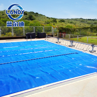 Enrouleur de bâche de piscine commercial en alliage d'aluminium Landy, durable, étanche, facile à installer, pour piscines hors sol