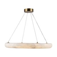 Luminaires suspendus modernes de luxe en albâtre, lustres ronds en marbre naturel pour salon, lampes suspendues de forme ovale pour plafond