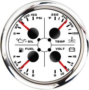 85mm 4 en <span class=keywords><strong>1</strong></span> blanc pression d'huile, niveau de carburant, tension, température de l'eau, jauge multifonction, fonction d'avertissement, voiture camion - Product Image 4