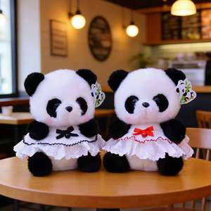 Nouveauté : Chapeaux en tricot Kawaii à fleurs, jouets en peluche Panda super doux et adorables en coton PP 22cm, anti-stress, pour anniversaire d'enfants - Product Image 6