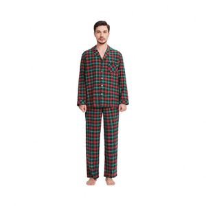 <span class=keywords><strong>Pigiama</strong></span> da <span class=keywords><strong>uomo</strong></span> in flanella di <span class=keywords><strong>cotone</strong></span> 2026, morbido, a quadri, casual, con bottoni, in tessuto waffle traspirante - Product Image 1