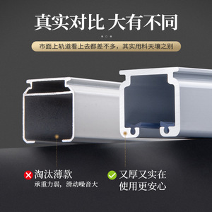 Manual Nano Silent Rail Aluminum Alloy Curtain Track Off White Single Double Box Bay Window Minimalist Anti Rust - Product Image 5