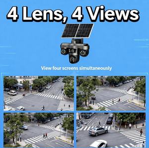 กล้องวงจรปิด Hieasy AOV Always-On 4G พลังงานแสงอาทิตย์ ความละเอียด 4K  4 เลนส์ 360 องศา °   กล้องวงจรปิดไร้สายกลางแจ้ง มองเห็นสีได้ในเวลากลางคืน - Product Image 6