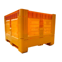 Caisse en plastique agricole ventilée pliable 1200*1000*810mm pour fruits et légumes, idéale pour la distribution en supermarché