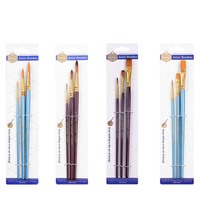 Kit de pinceaux pour peinture sur plâtre DIY, 3 pinceaux en bois pour aquarelle et acrylique, en nylon, spécialement conçus pour la peinture des enfants