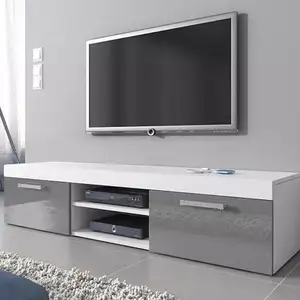 Kabinet TV dinding kayu murah Modern grosir desain furnitur OAK kabinet TV dudukan kayu polos untuk ruang tamu