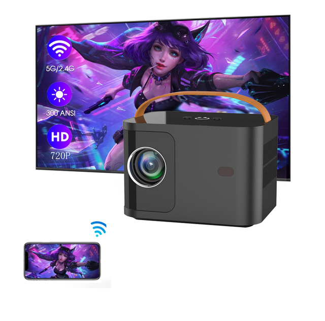 Factory Direct LED 720P LCD Projector with Android OS Portable Design Durable Performance Clear Projections 1-Year Warranty